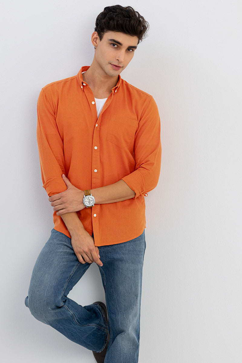 Trig Burnt Orange Linen Shirt