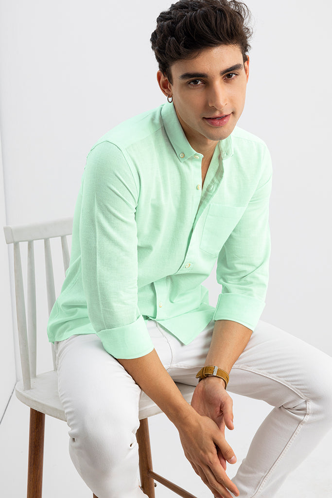 Buy Men s Trig Mint Green Shirt Online SNITCH
