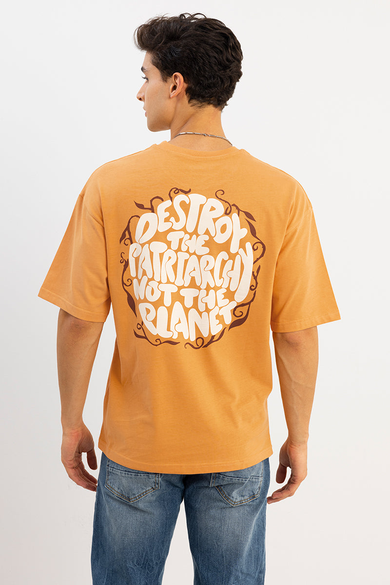 Earth Day Mustard Oversized T-Shirt