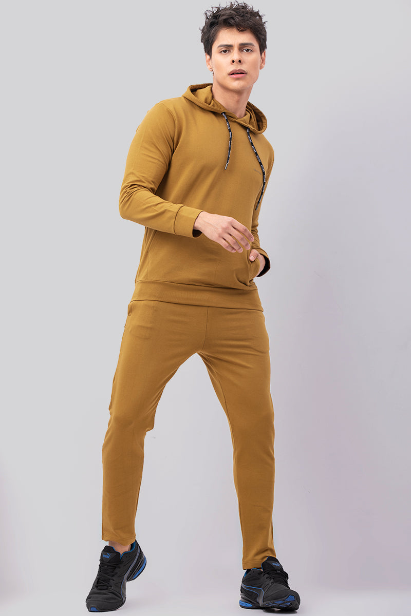 Mustard Abstract Geometric Print Co-ords Jogsuit - SNITCH