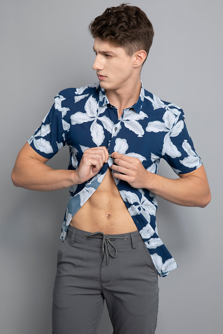 Caper Navy Floral Shirt - SNITCH