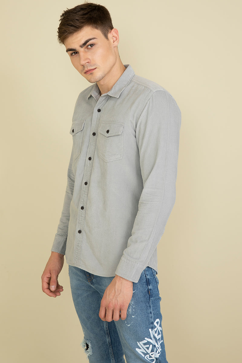 Garish Grey Corduroy Shirt - SNITCH
