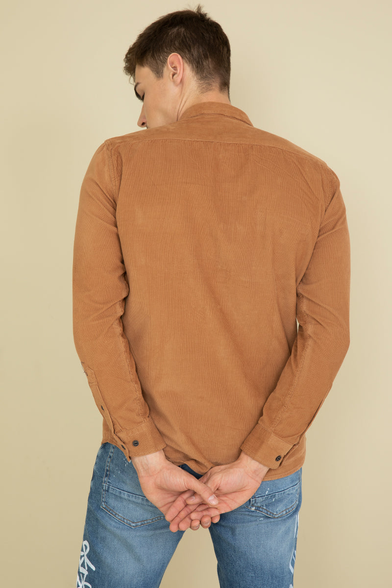 Garish Rustic Orange Corduroy Shirt - SNITCH