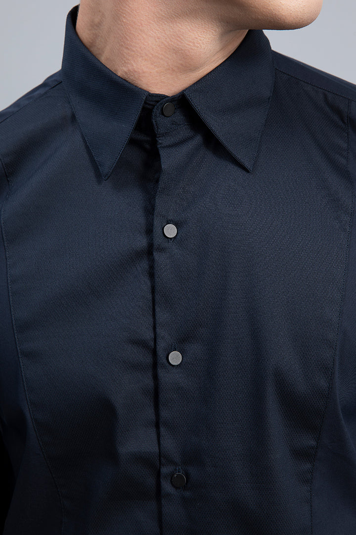Grandeur Navy Tuxedo Shirt - SNITCH