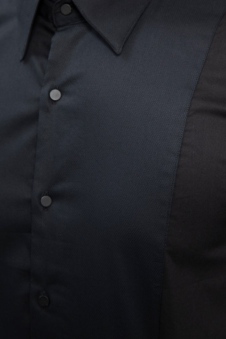 Grandeur Black Tuxedo Shirt - SNITCH