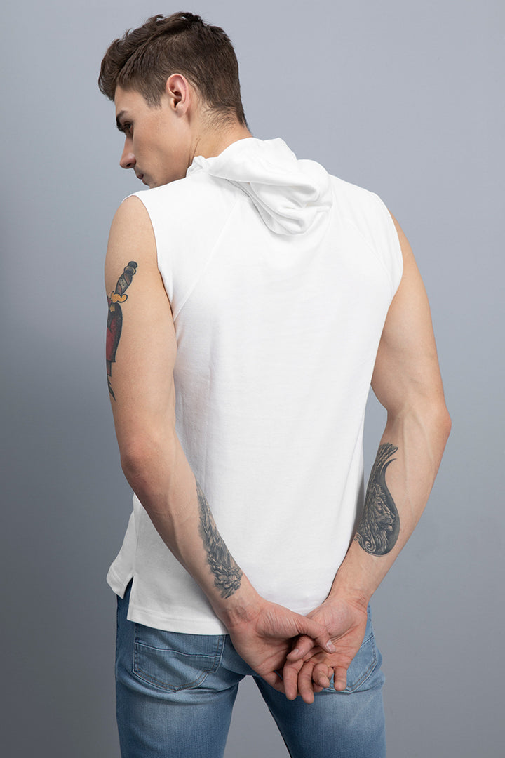 Agile White Sleeveless T-Shirt - SNITCH