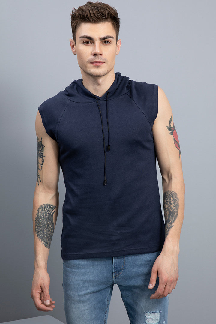 Agile Navy Sleeveless T-Shirt - SNITCH