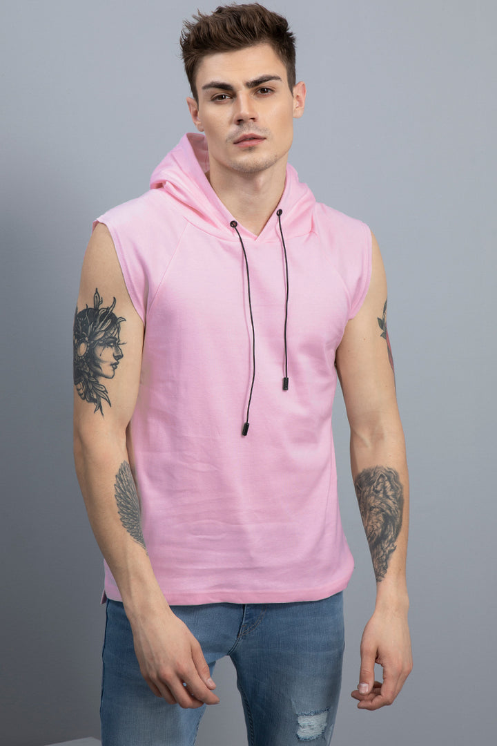 Agile Salmon Pink Sleeveless T-Shirt - SNITCH