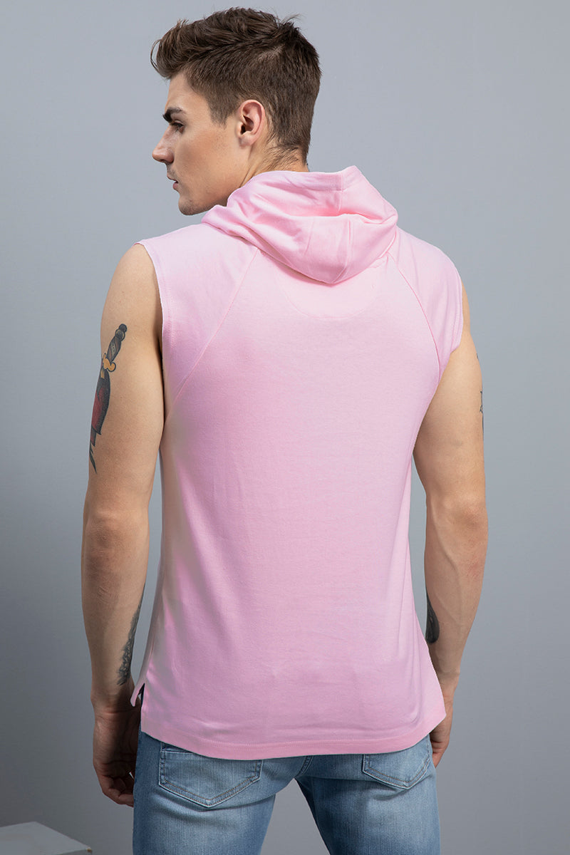 Agile Salmon Pink Sleeveless T-Shirt - SNITCH