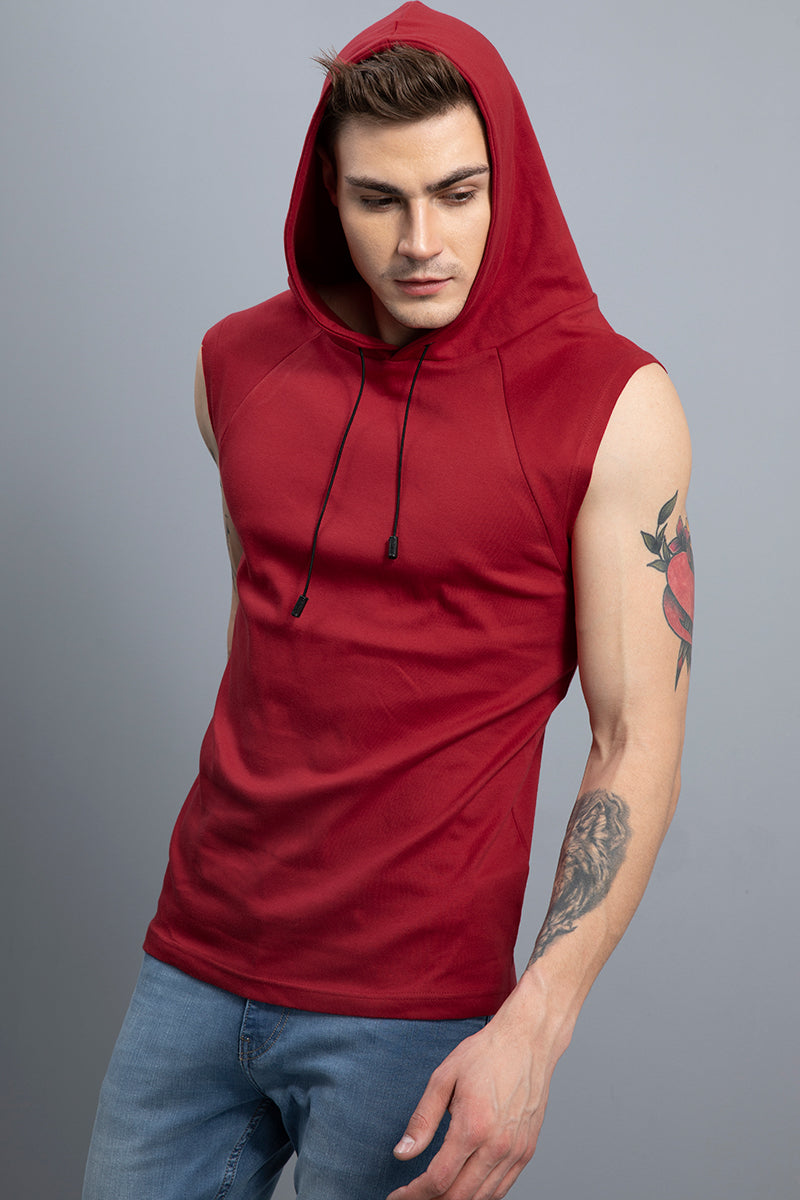 Agile Red Sleeveless T-Shirt - SNITCH