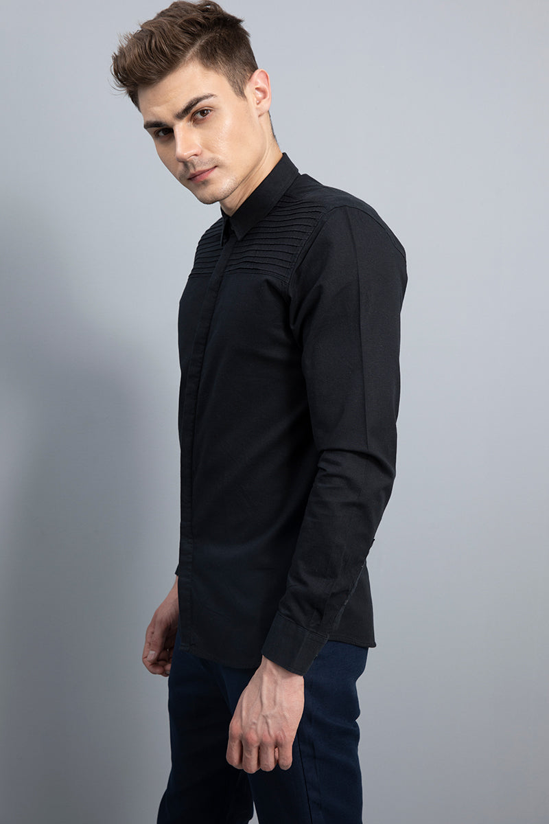 Hebrew Black Linen Shirt - SNITCH