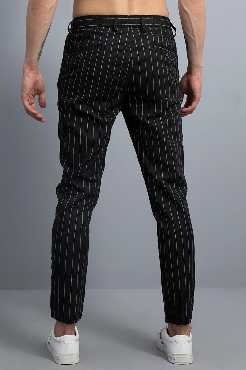 LitLin Black Stripe Pant - SNITCH