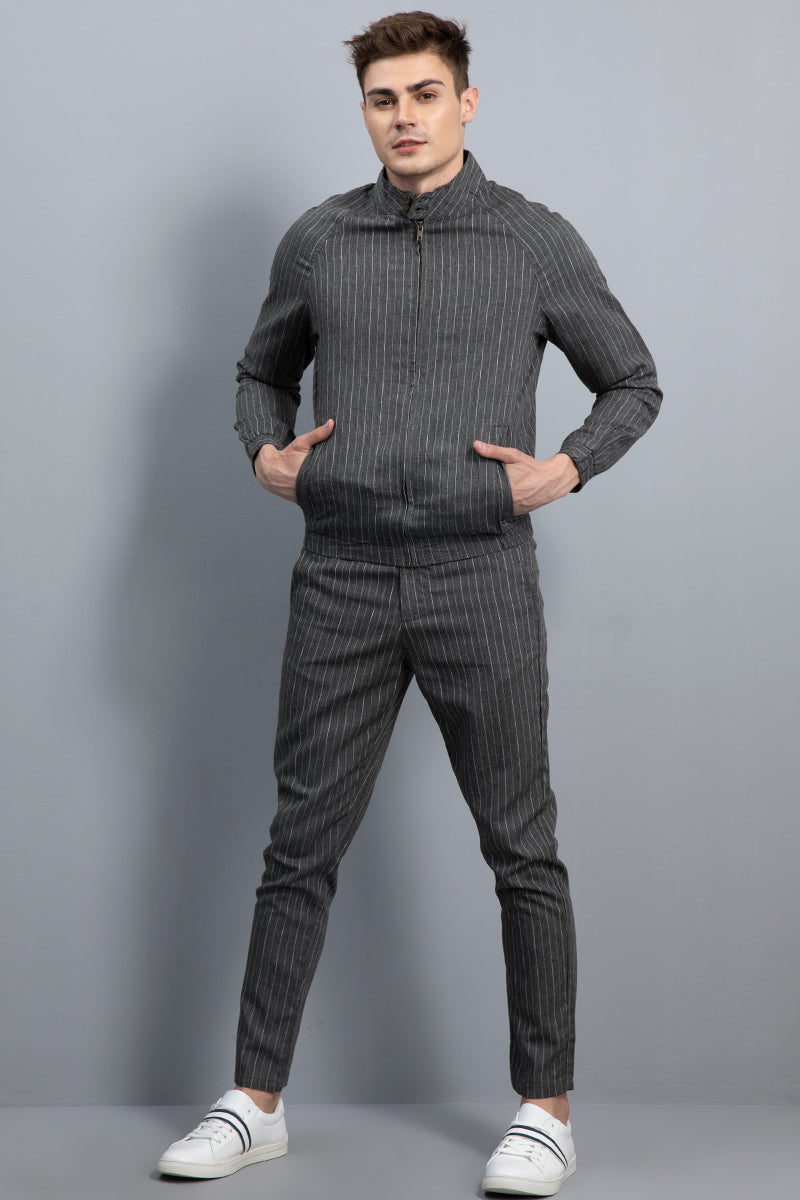 Sydney Gray Micro Stripe Pants - Hangrr