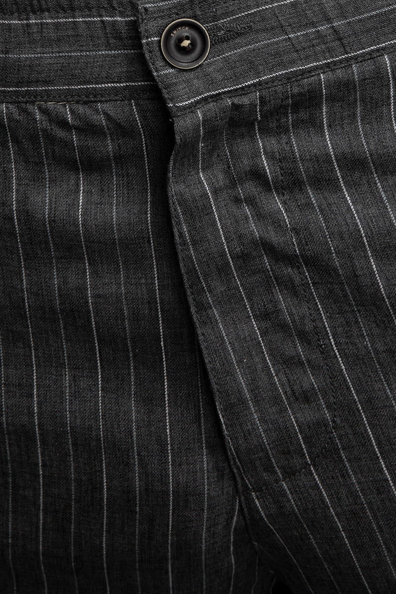 LitLin Grey Pin Stripe Pant - SNITCH