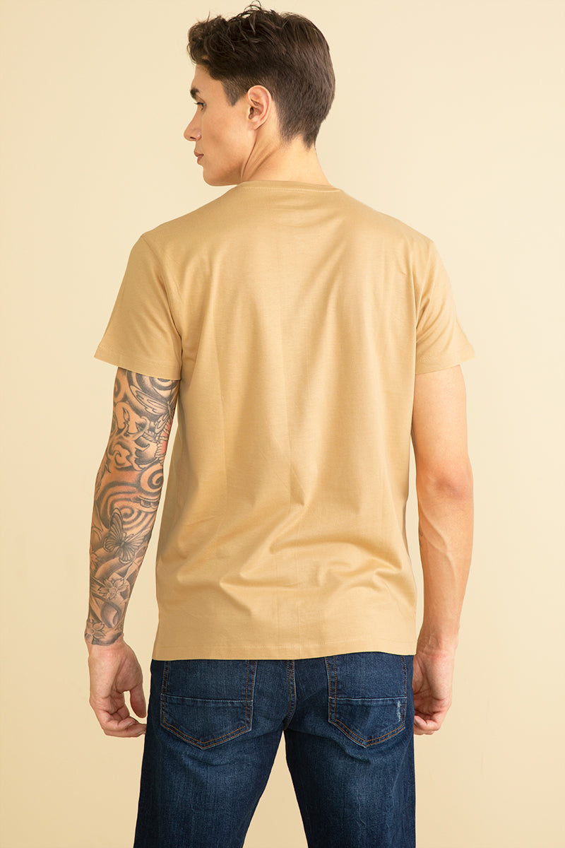 Split Leaf Sand Brown Graphic T-Shirt - SNITCH