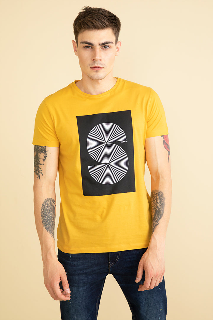 S Design Yellow Graphic T-Shirt - SNITCH