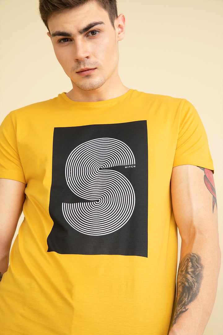 S Design Yellow Graphic T-Shirt - SNITCH
