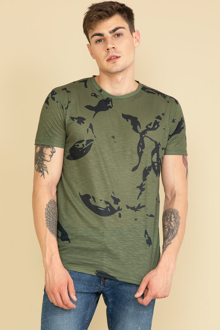 Camo Olive T-Shirt - SNITCH