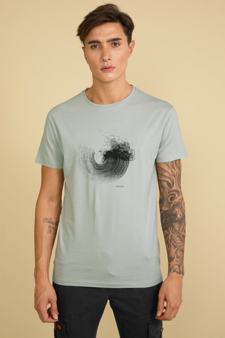 Swirl Mist Green Graphic T-Shirt - SNITCH