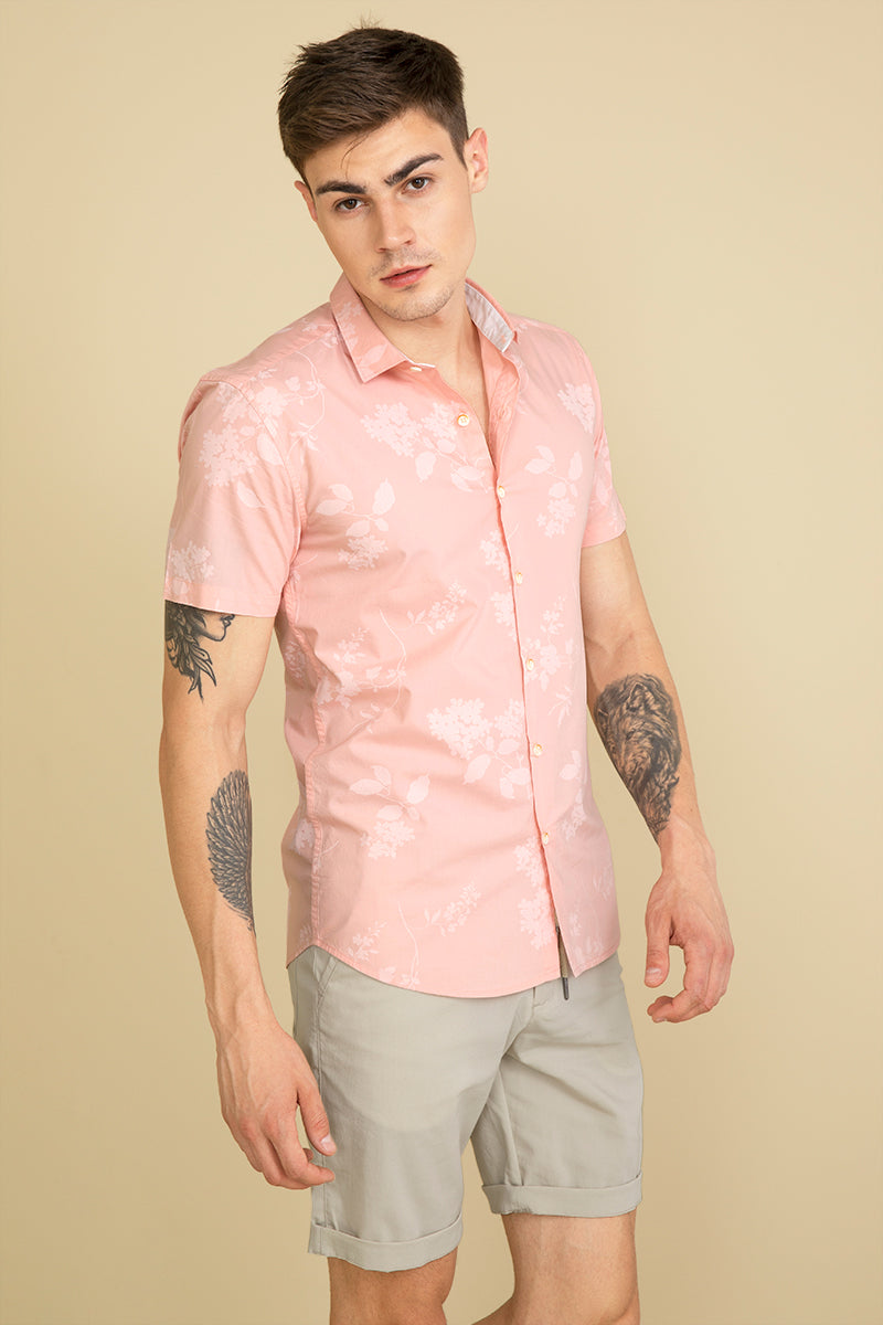 Floret Salmon Pink Shirt - SNITCH