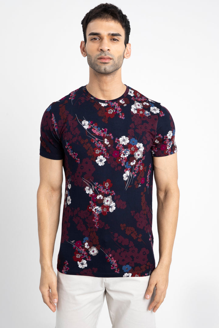 Hibiscus Navy T-Shirt - SNITCH