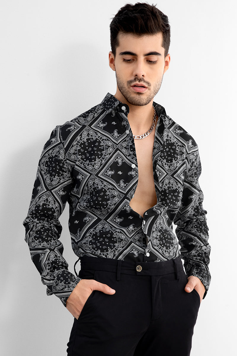 Printed black shirt new arrivals