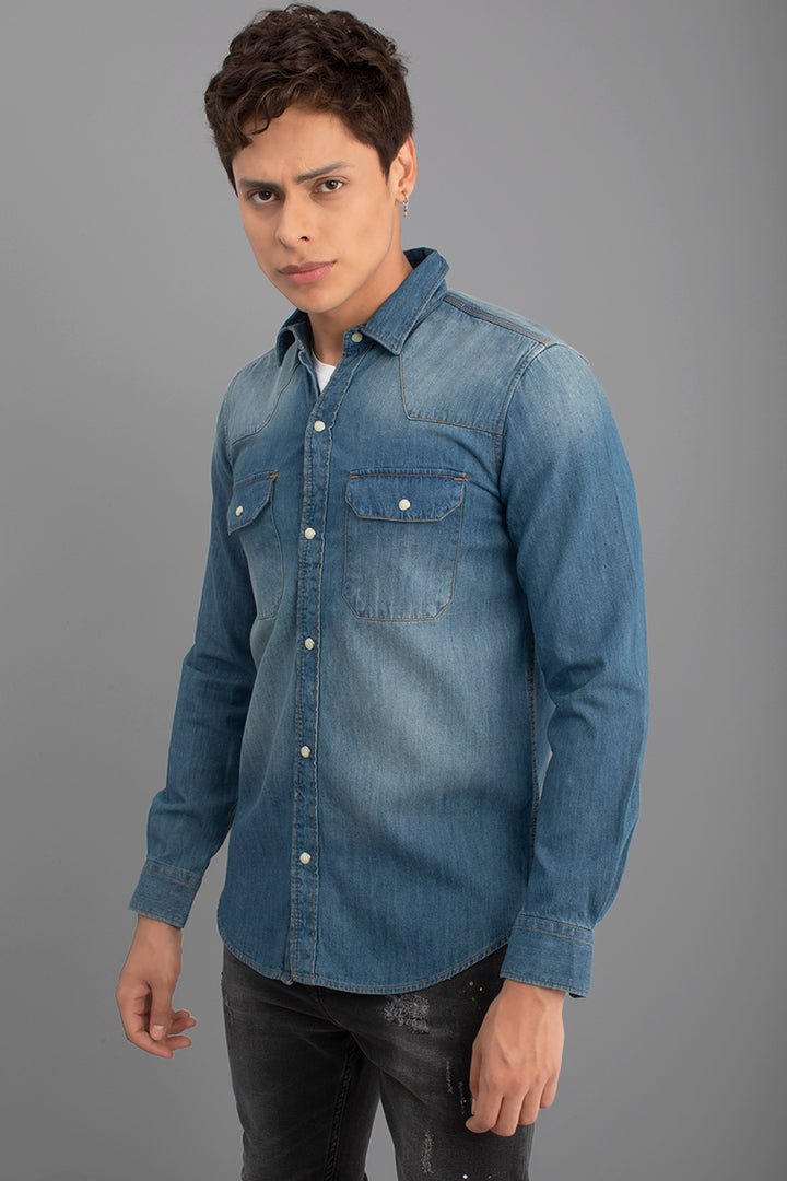 Selvedge Light Blue Denim Shirt - SNITCH