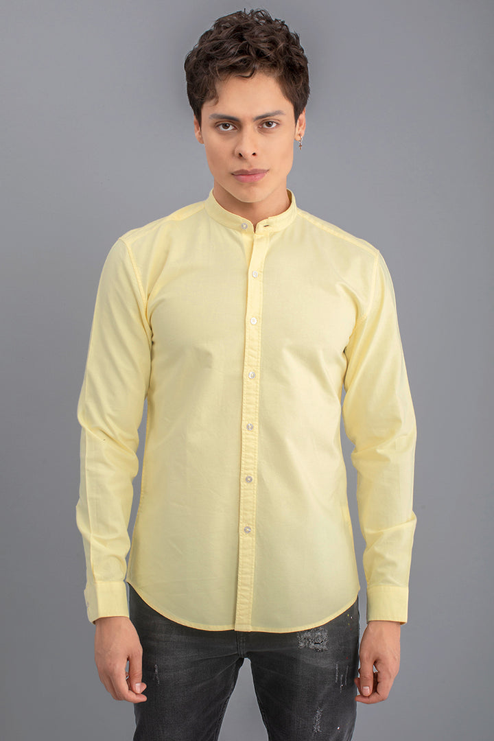 Oxford Lime Mandarin Shirt - SNITCH