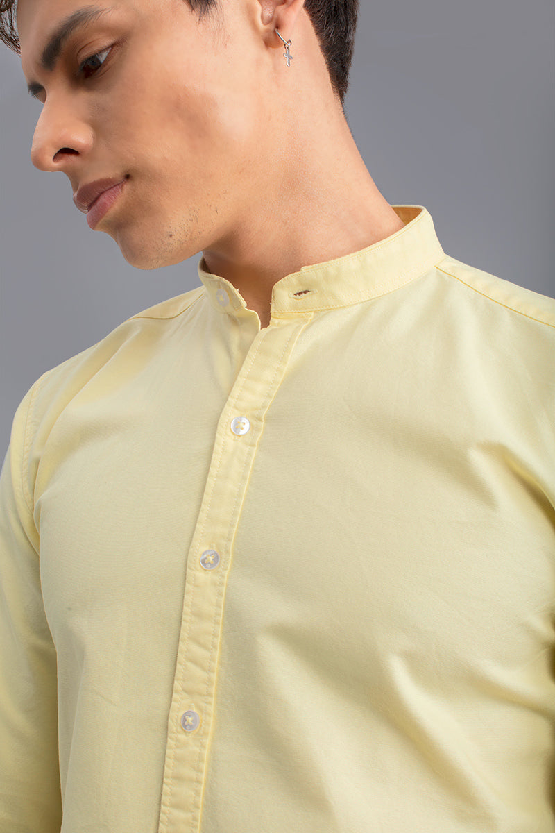 Oxford Lime Mandarin Shirt - SNITCH