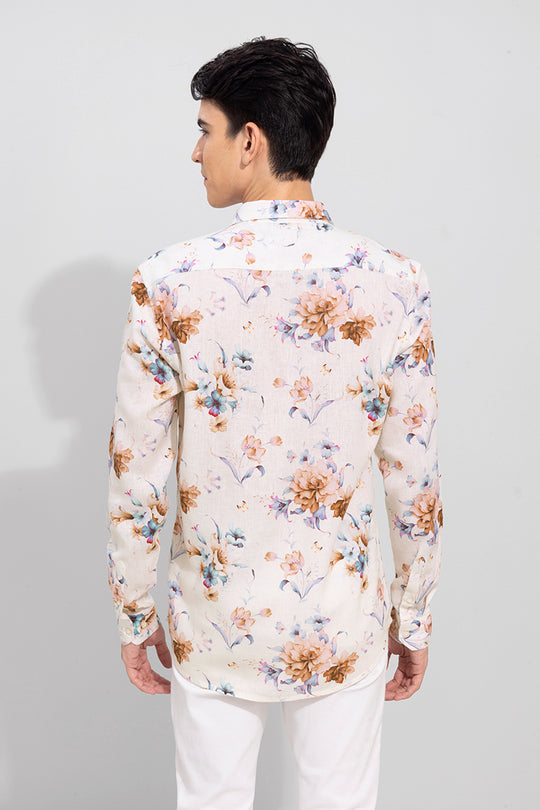 Buy Men's Flinen Tropic White Linen Shirt Online | SNITCH