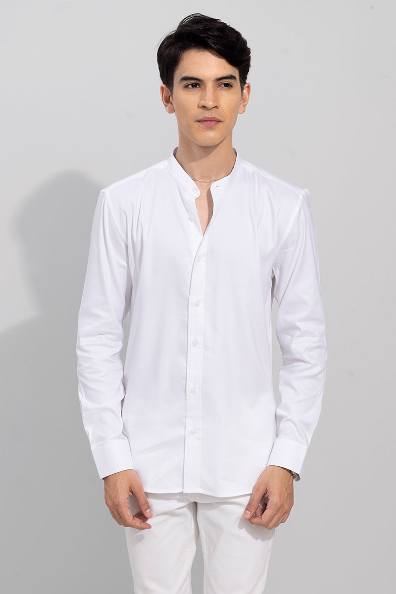 Standup Collar White Shirt