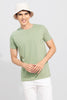 Green Apple Solid 4 Way Stretch Crew Neck T-Shirt