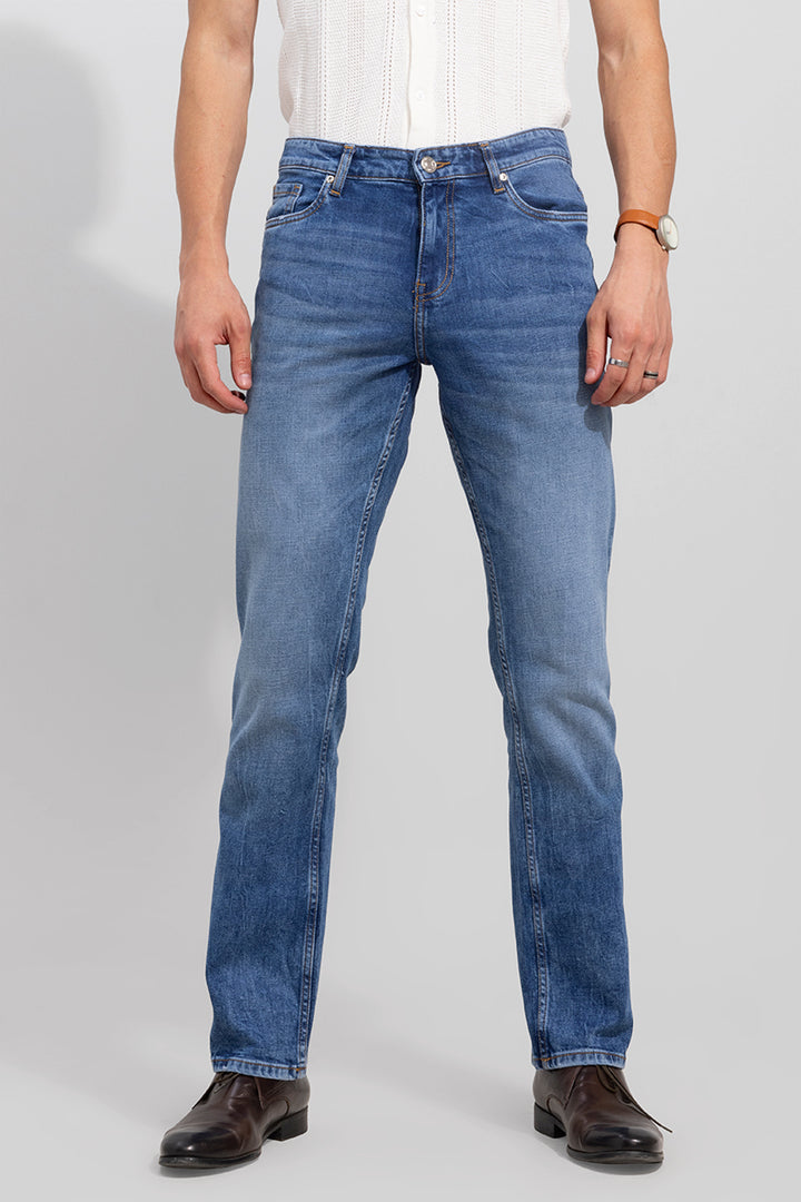 Jazz Washed Blue Straight Fit Jeans