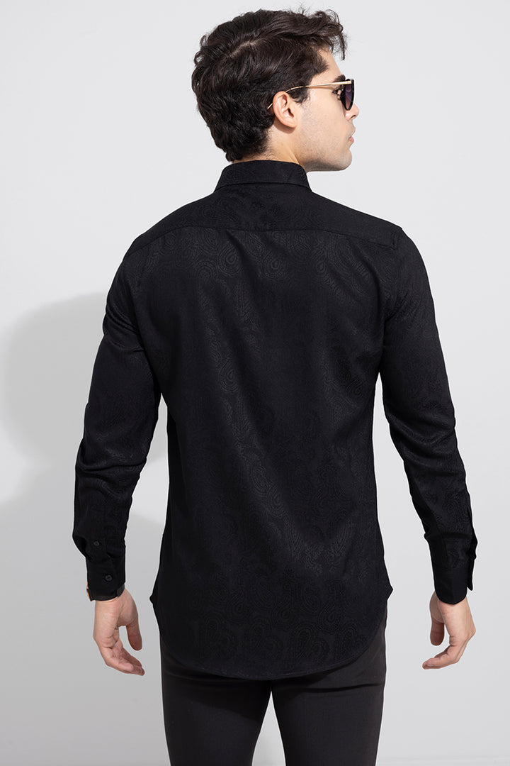 Modern Paisley Black Jacquard Shirt