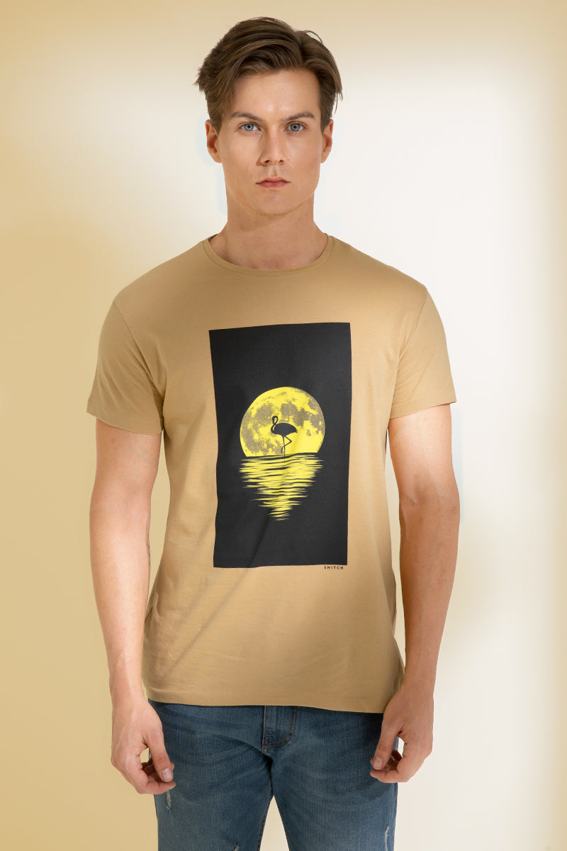 Sunset Sand Brown Graphic T-Shirt - SNITCH