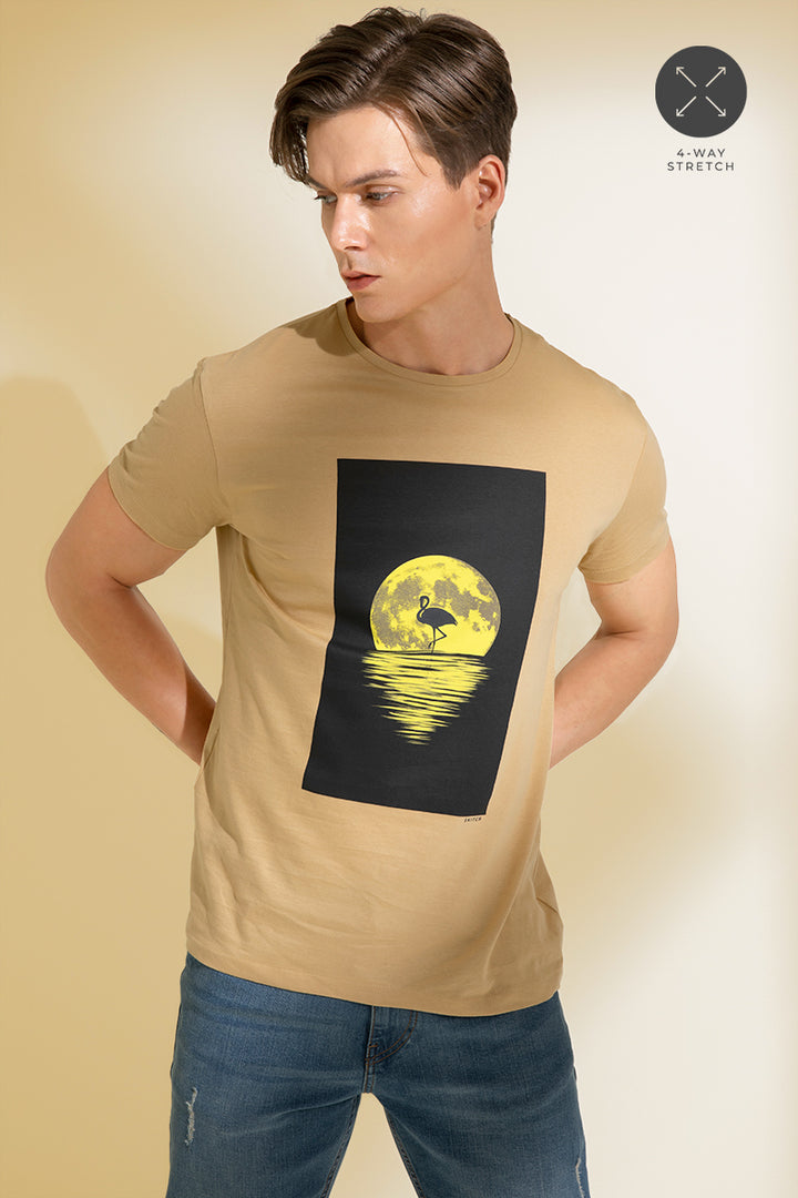 Sunset Sand Brown Graphic T-Shirt - SNITCH