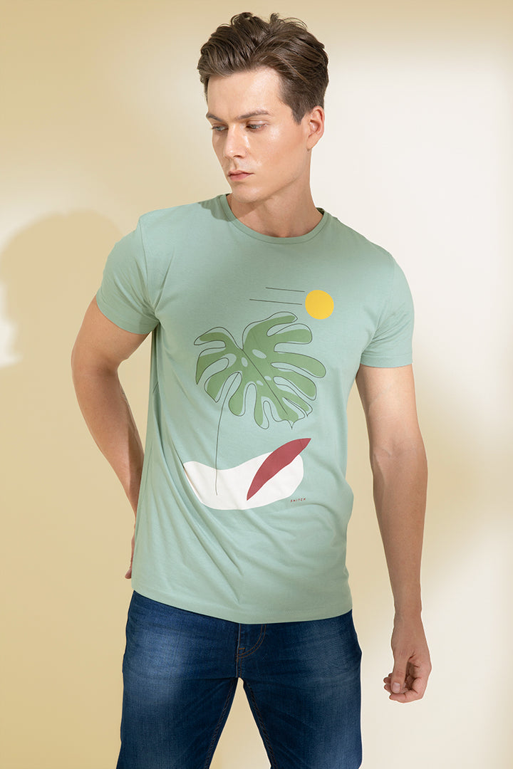 Leaf Abstract Green Graphic T-Shirt - SNITCH