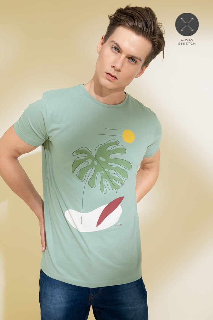 Leaf Abstract Green Graphic T-Shirt - SNITCH