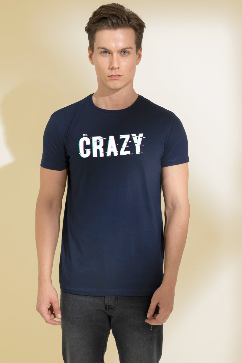 Crazy Navy Graphic T-Shirt - SNITCH