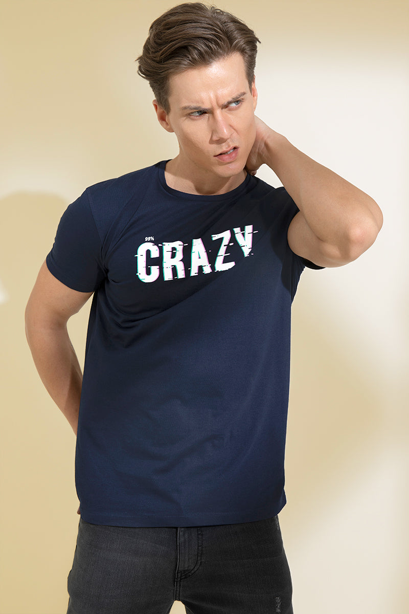 Crazy Navy Graphic T-Shirt - SNITCH