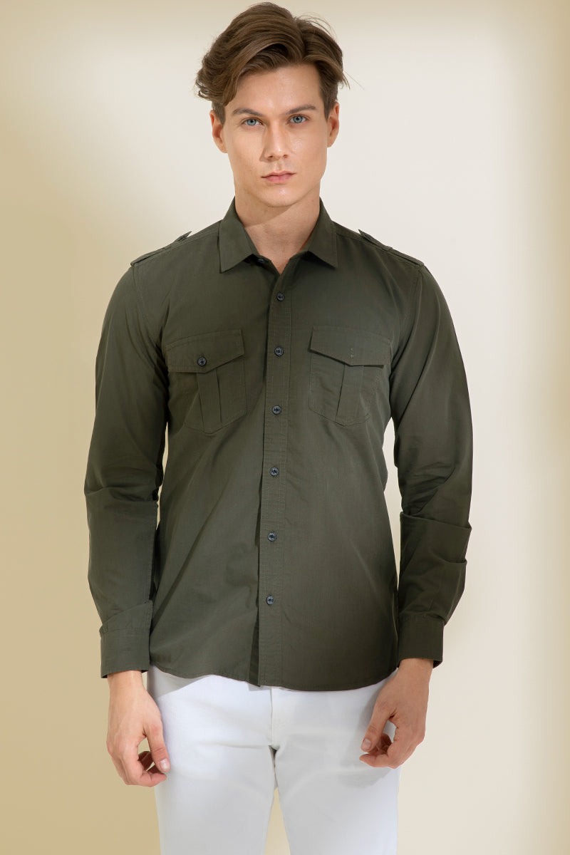 Adroit Olive Shirt - SNITCH