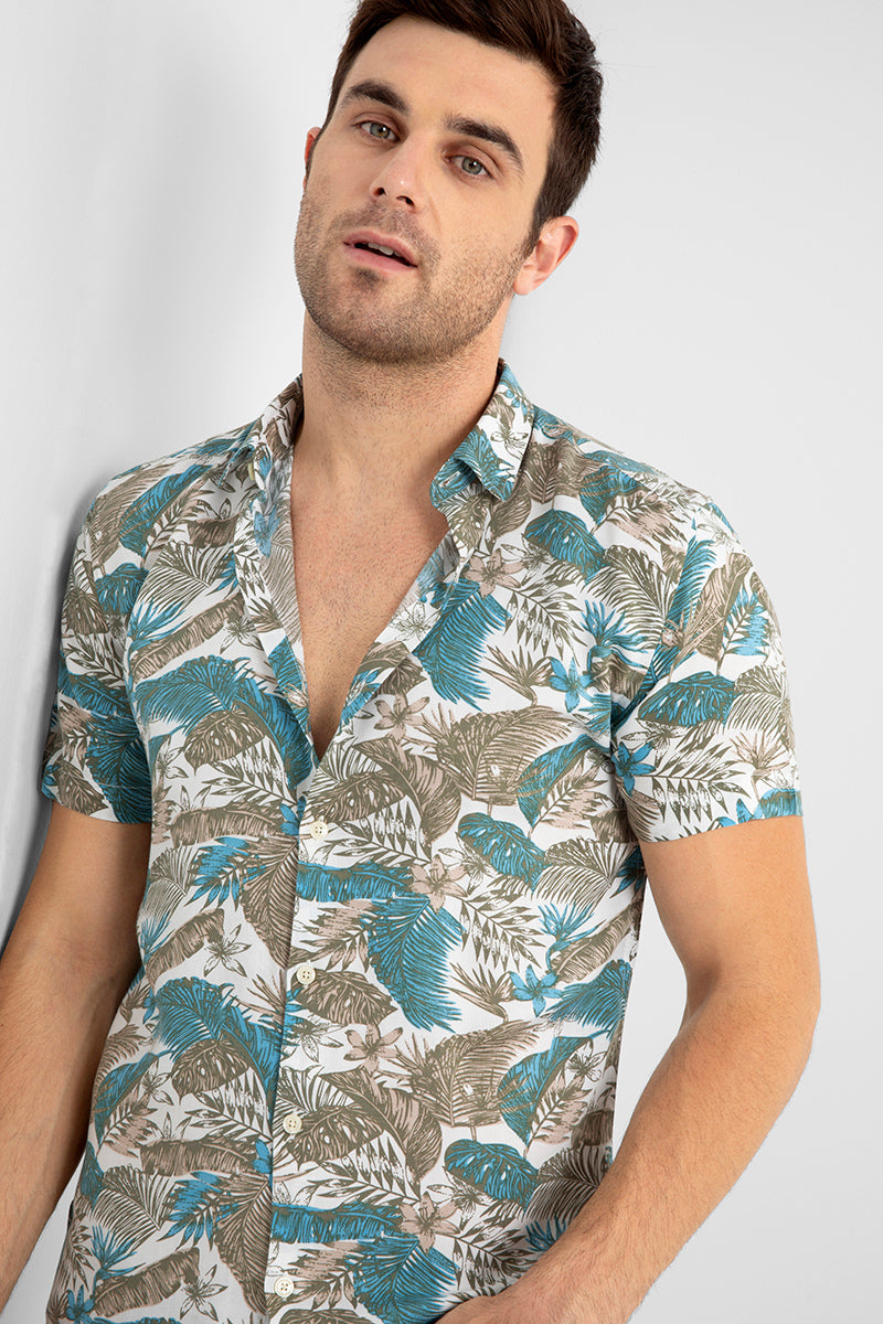 Coco Palm Blue Shirt - SNITCH