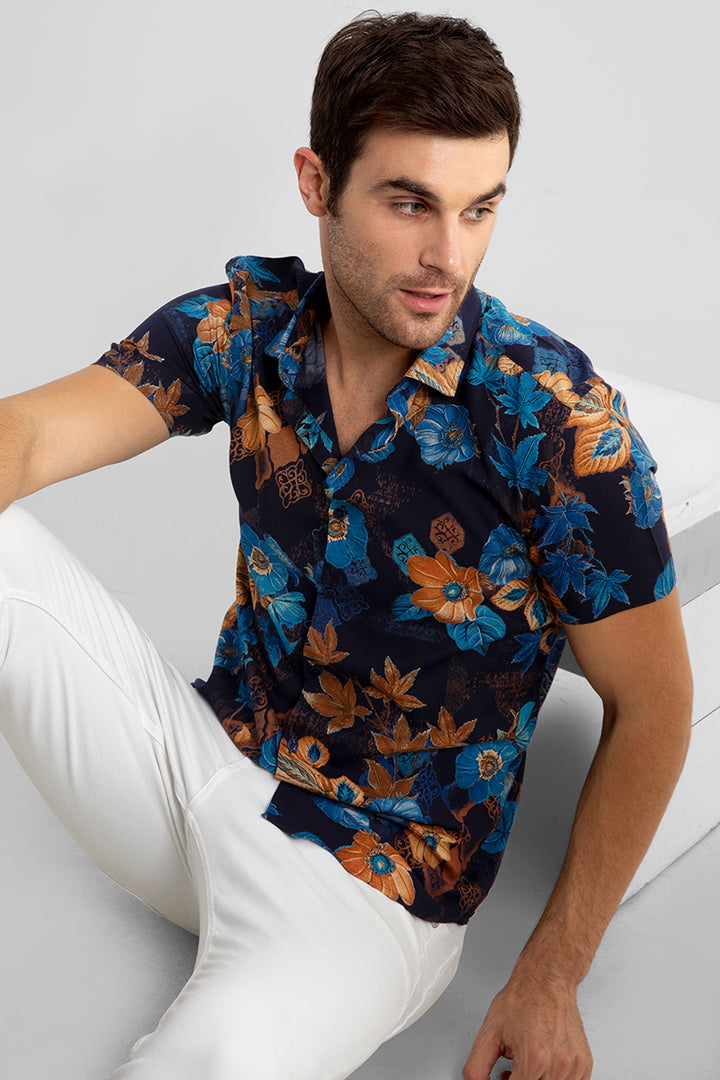 Buy Men's Fig Leaf Blue Shirt Online | SNITCH