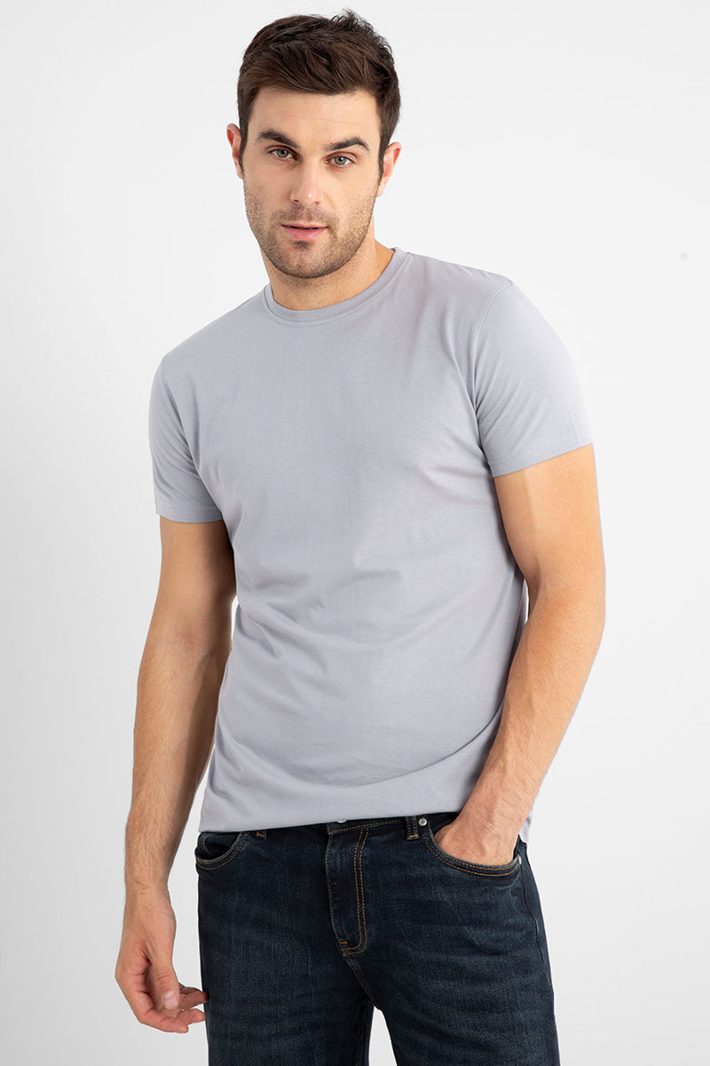 Basic Grey Supima Cotton T-Shirt - SNITCH
