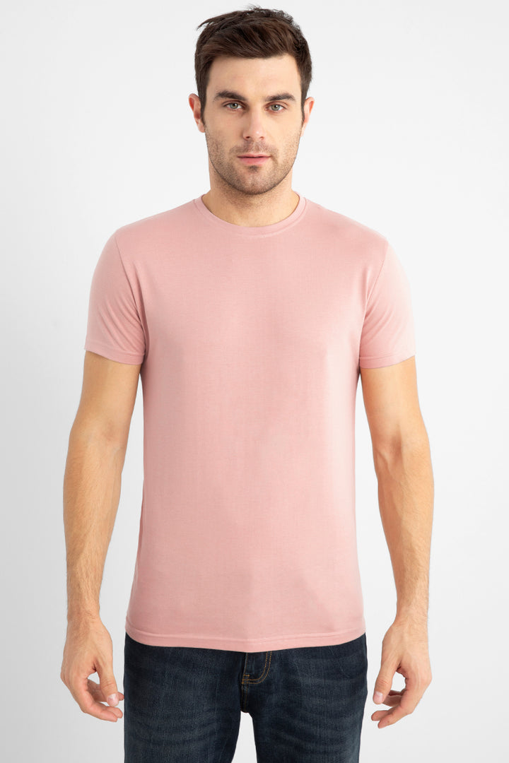 Basic Peach Supima Cotton T-Shirt - SNITCH