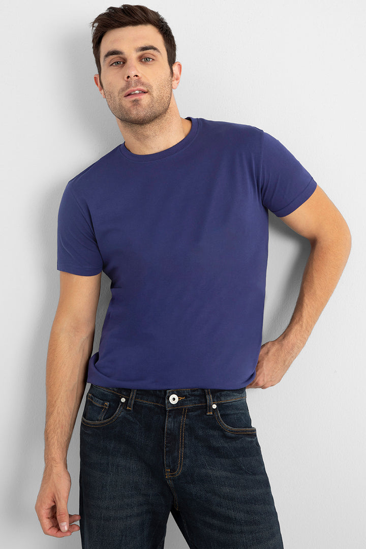 Basic Midnight Blue Supima Cotton T-Shirt - SNITCH