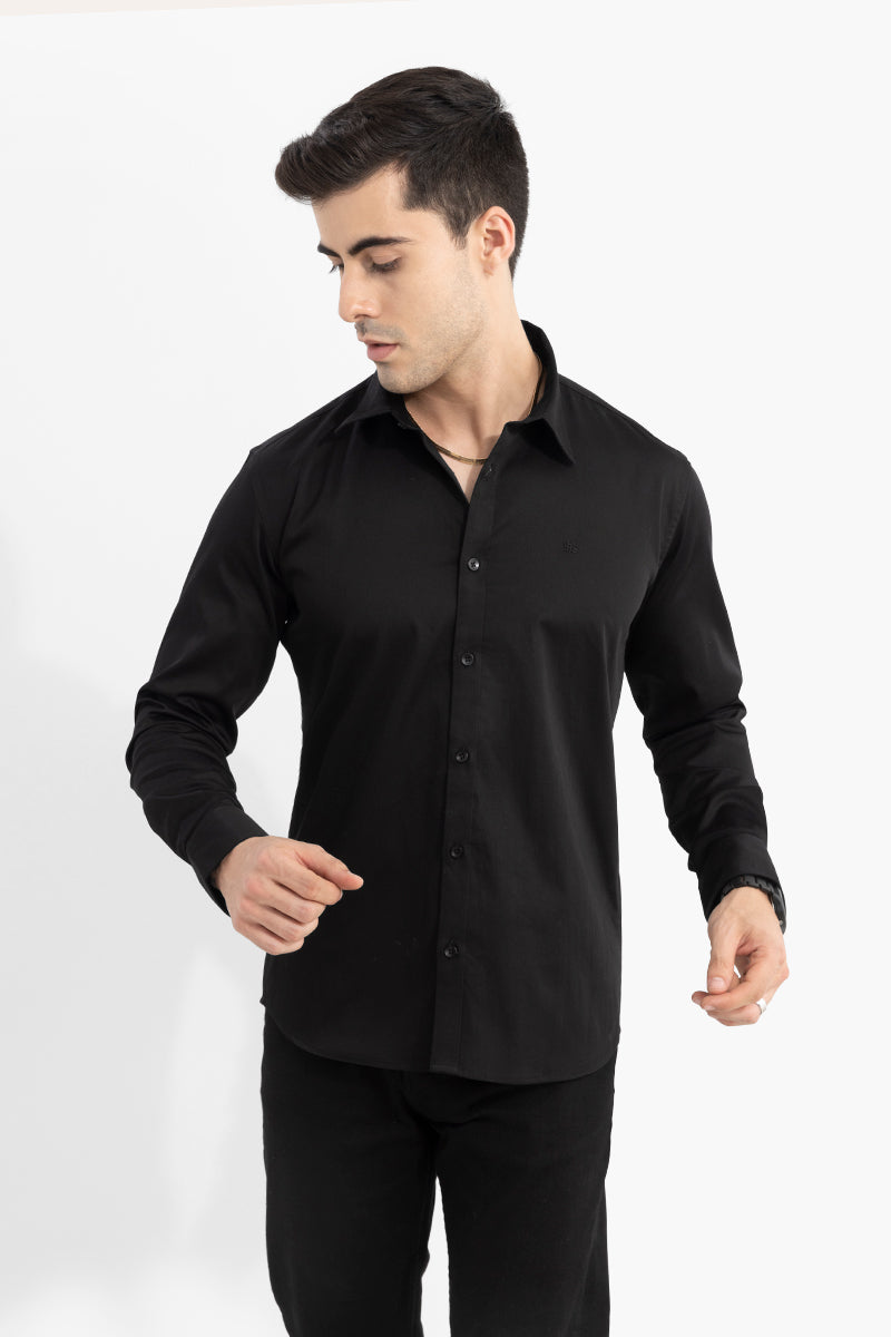 Men's Black Shirts, Black Satin Shirts