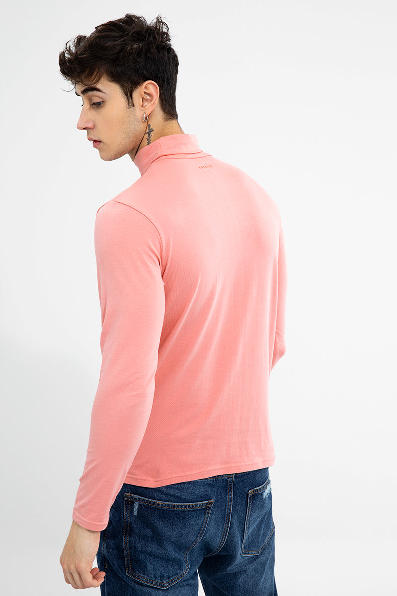 High Neck Pink T-Shirt - SNITCH