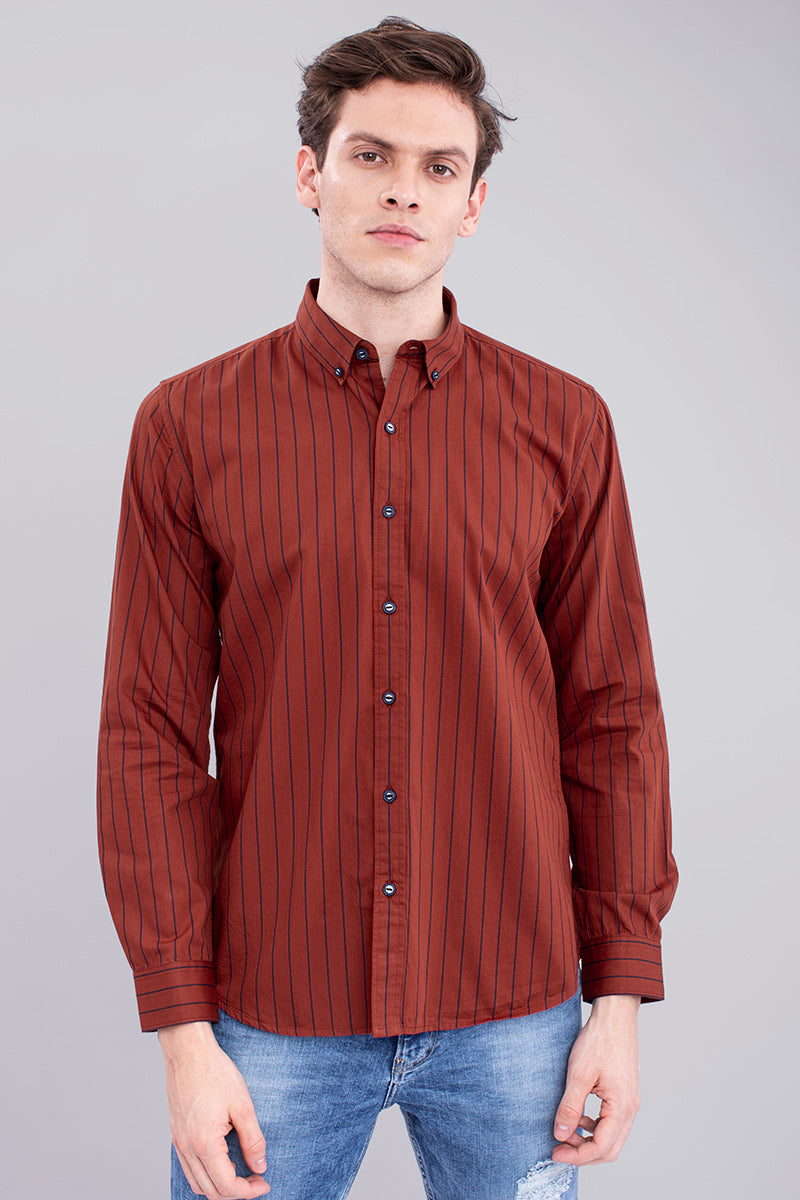 Red Poise Stripe Shirt - SNITCH