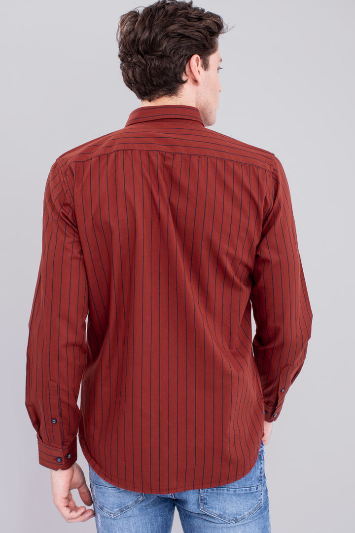 Red Poise Stripe Shirt - SNITCH